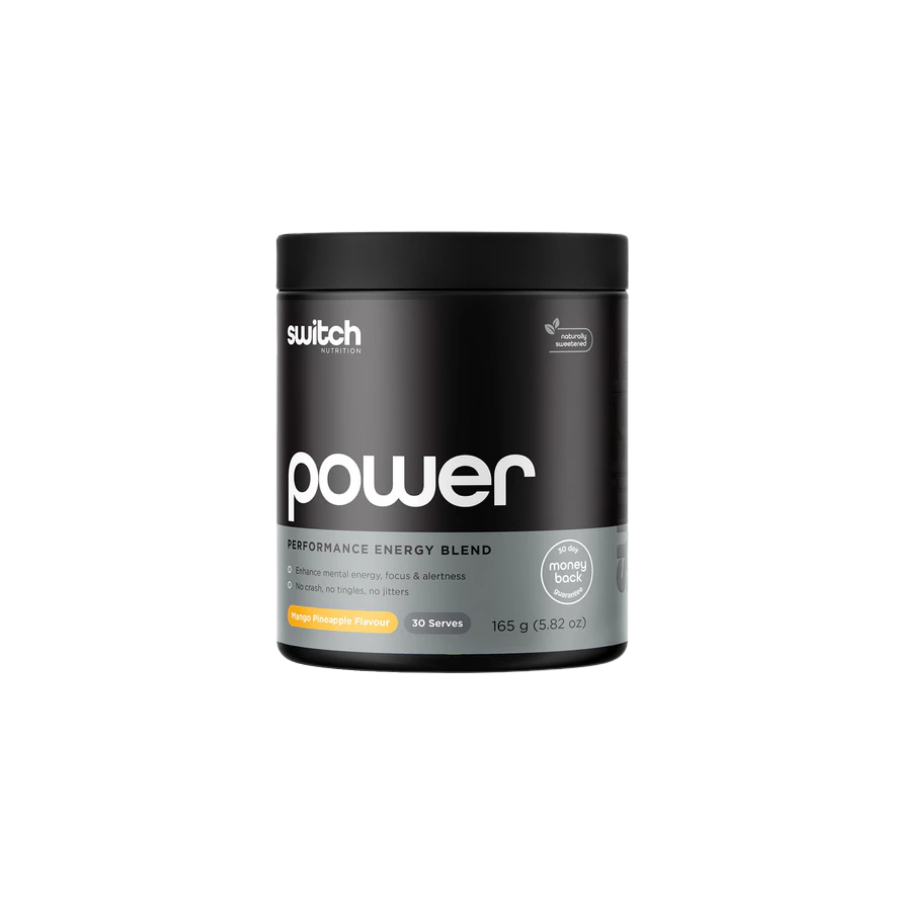 Black container labeled 'switch power' on a white background