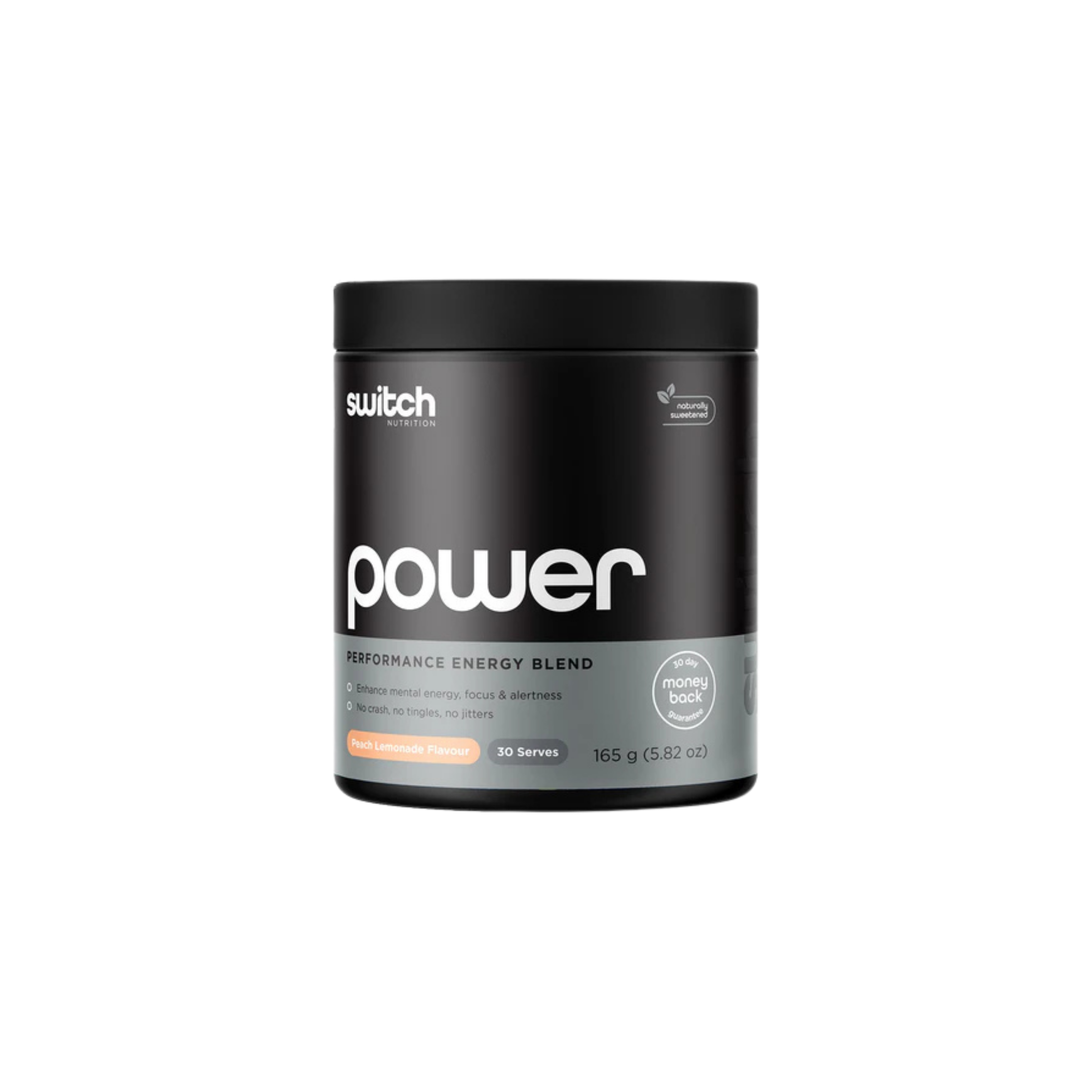 Black container labeled 'switch power' on a white background