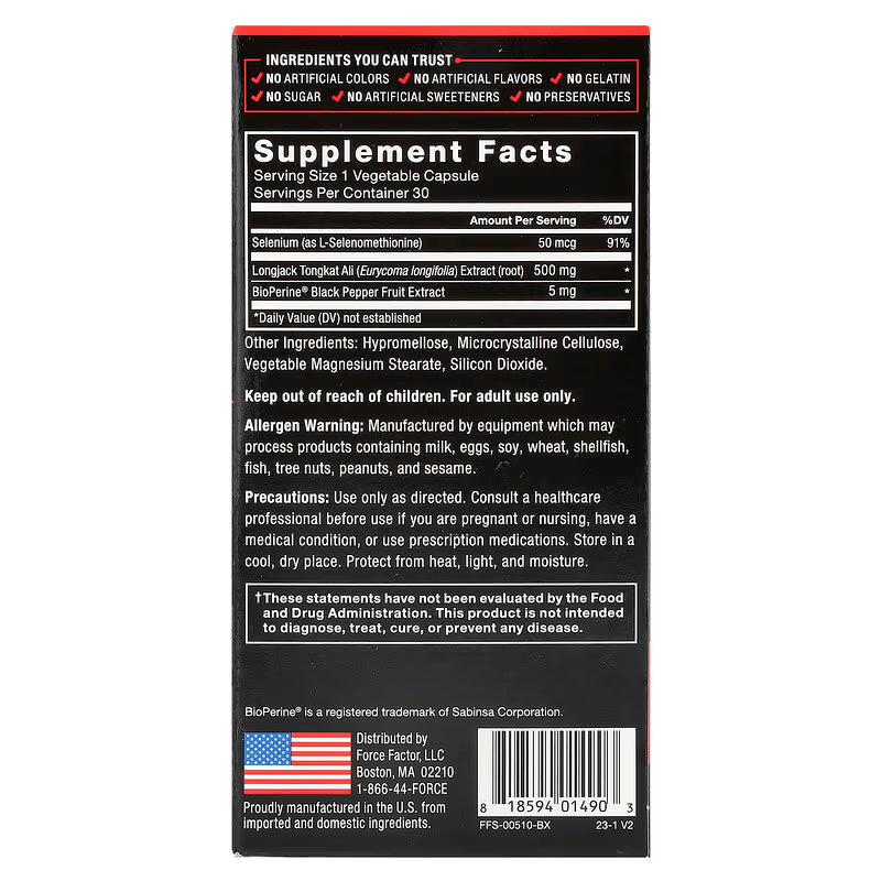 Force Factor Longjack Tongkat Ali (30 Capsules)