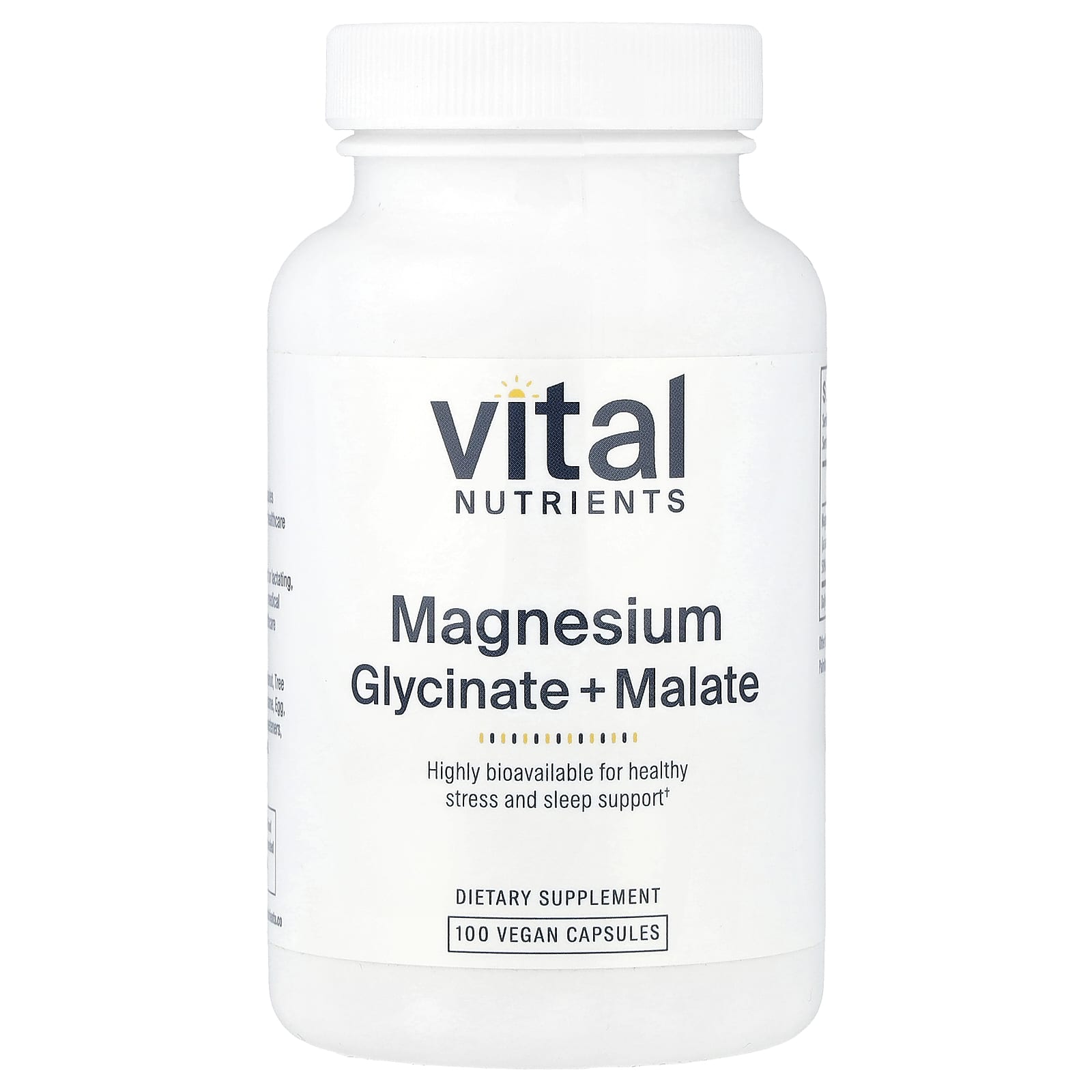 Vital Nutrients Magnesium Glycinate + Malate 100 Capsules