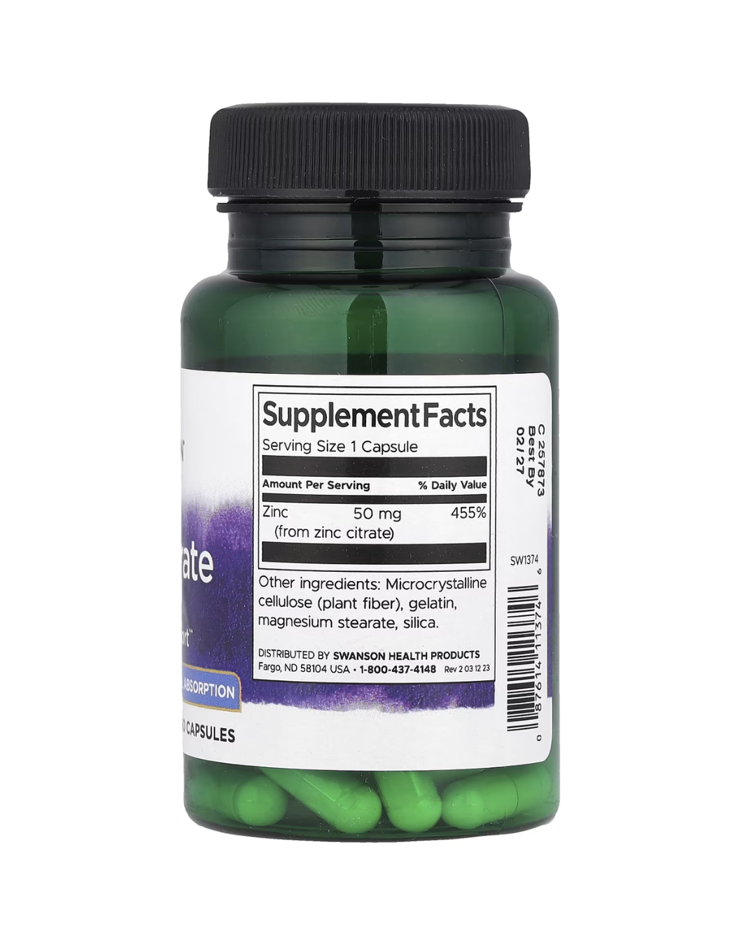 Swanson, Zinc Citrate, 30 mg, 60 Capsules