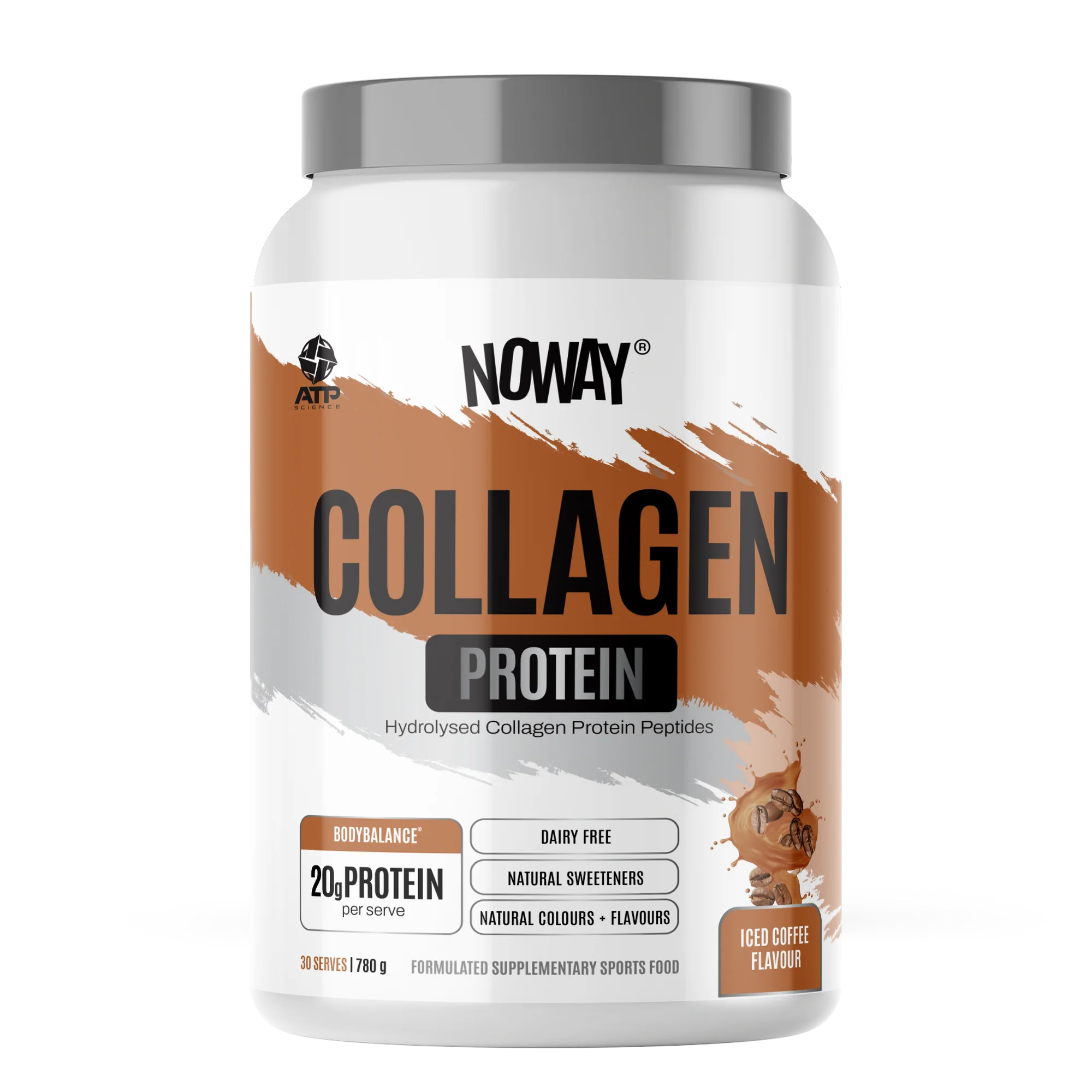 Container of Noway Collagen Protein on a white background