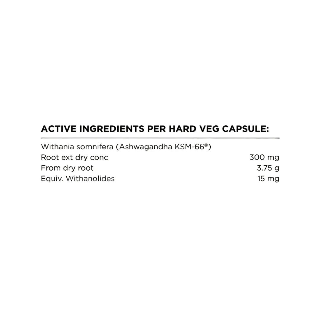 Text detailing the active ingredients per hard veg capsule on a light gray background