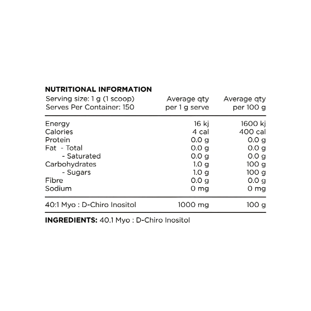Nutritional information and ingredient list for a product on a white background