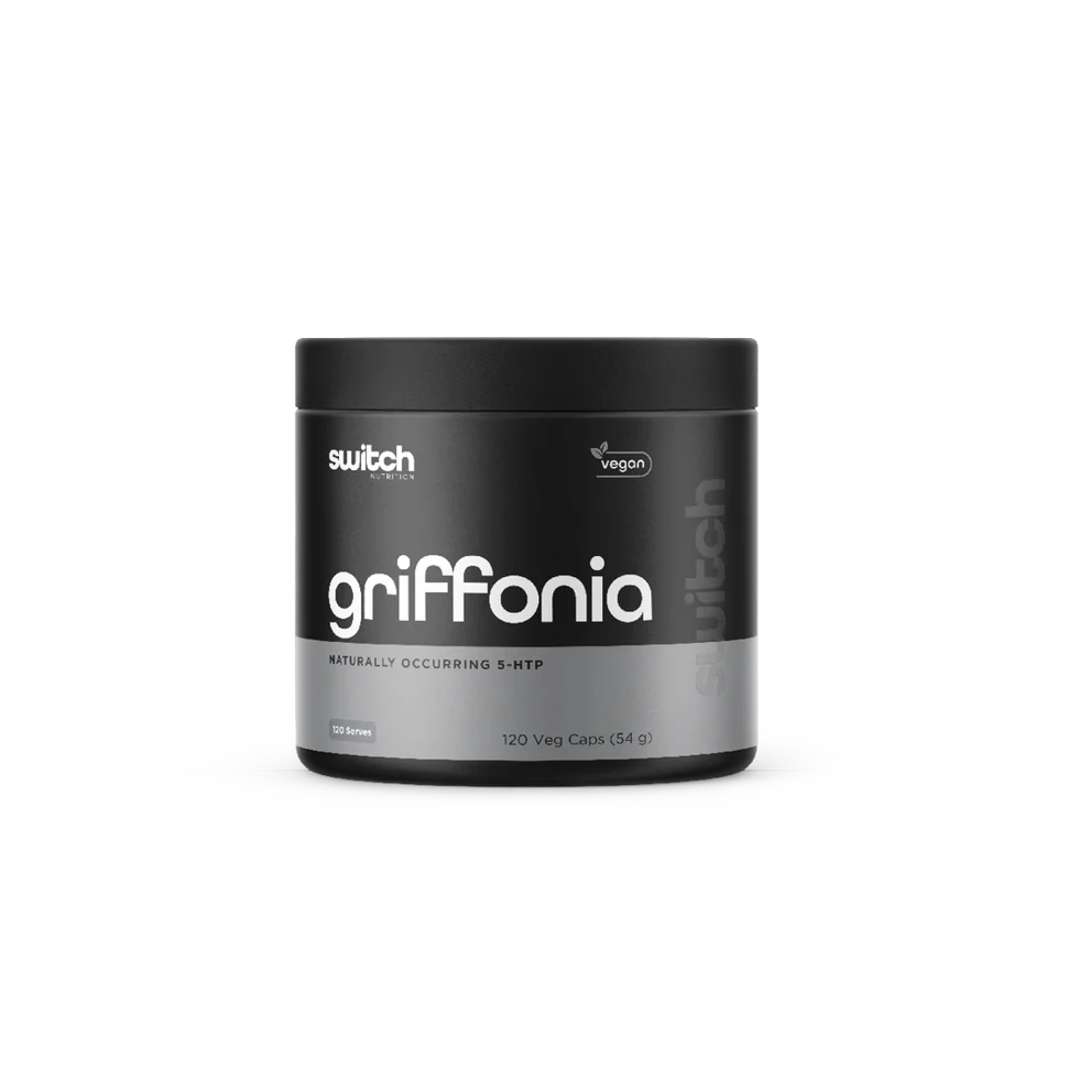 Griffonia supplement container with 'switch' branding on a white background