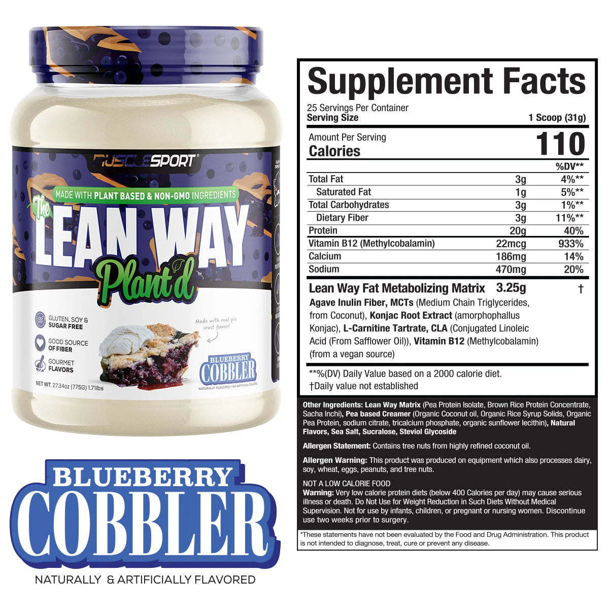 Muscle Sport Lean Way Plant’d- BlueBerry Cobbler