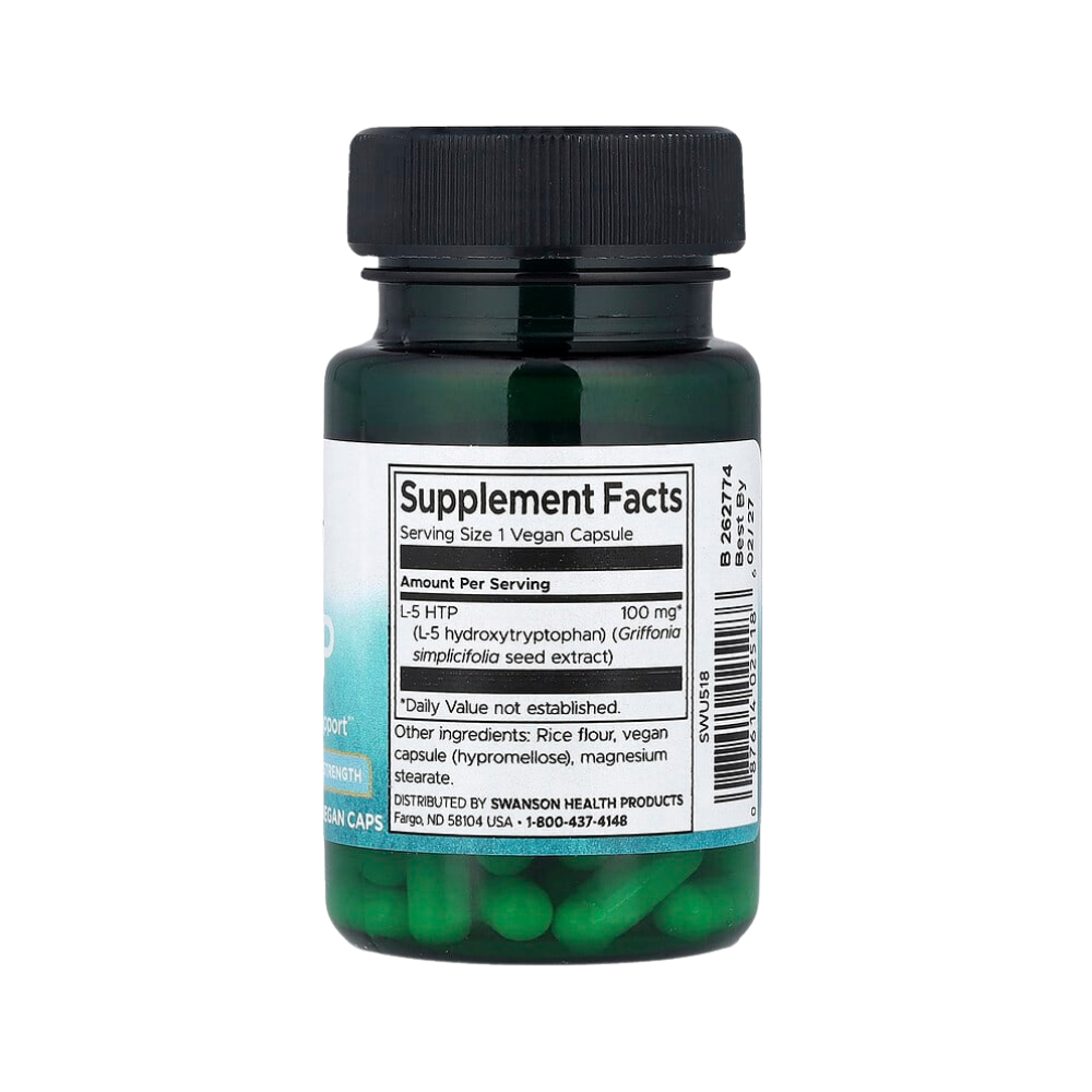 Swanson 5-HTP 60 Capsules 100 mg Per Capsule Extra Strength
