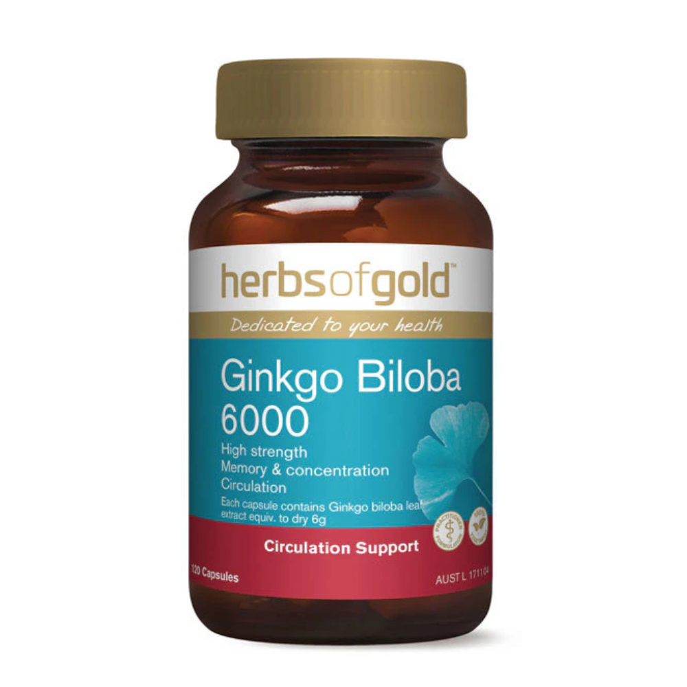 Herbs Of Gold Ginkgo Biloba 6000 (120 Capsules)
