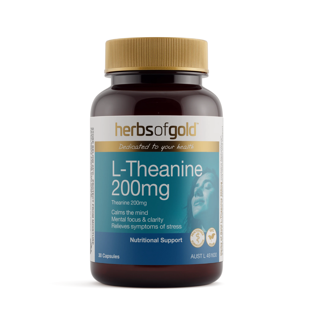 Herbs Of Gold L-Theanine 200mg (30 Capsules)
