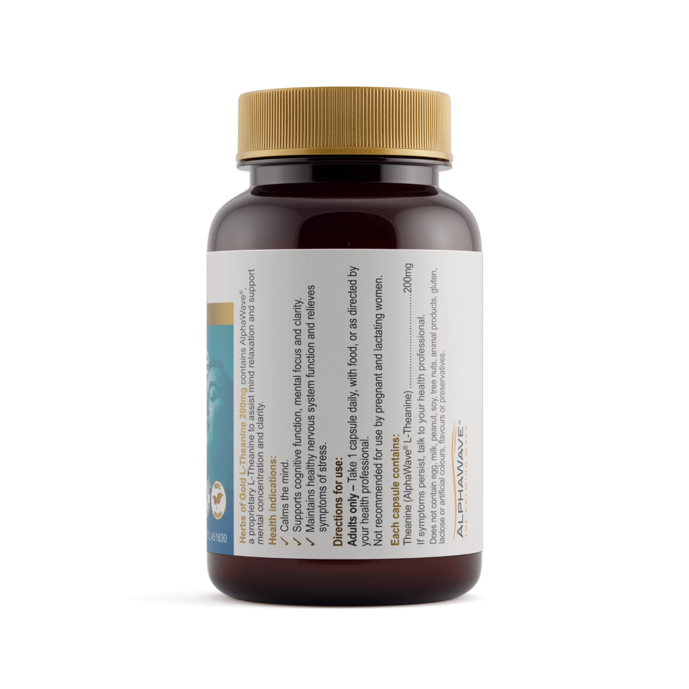 Herbs Of Gold L-Theanine 200mg (30 Capsules)