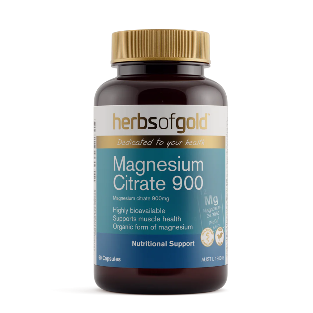 Herbs Of Gold Magnesium Citrate 900 (60 Vege Capsules)