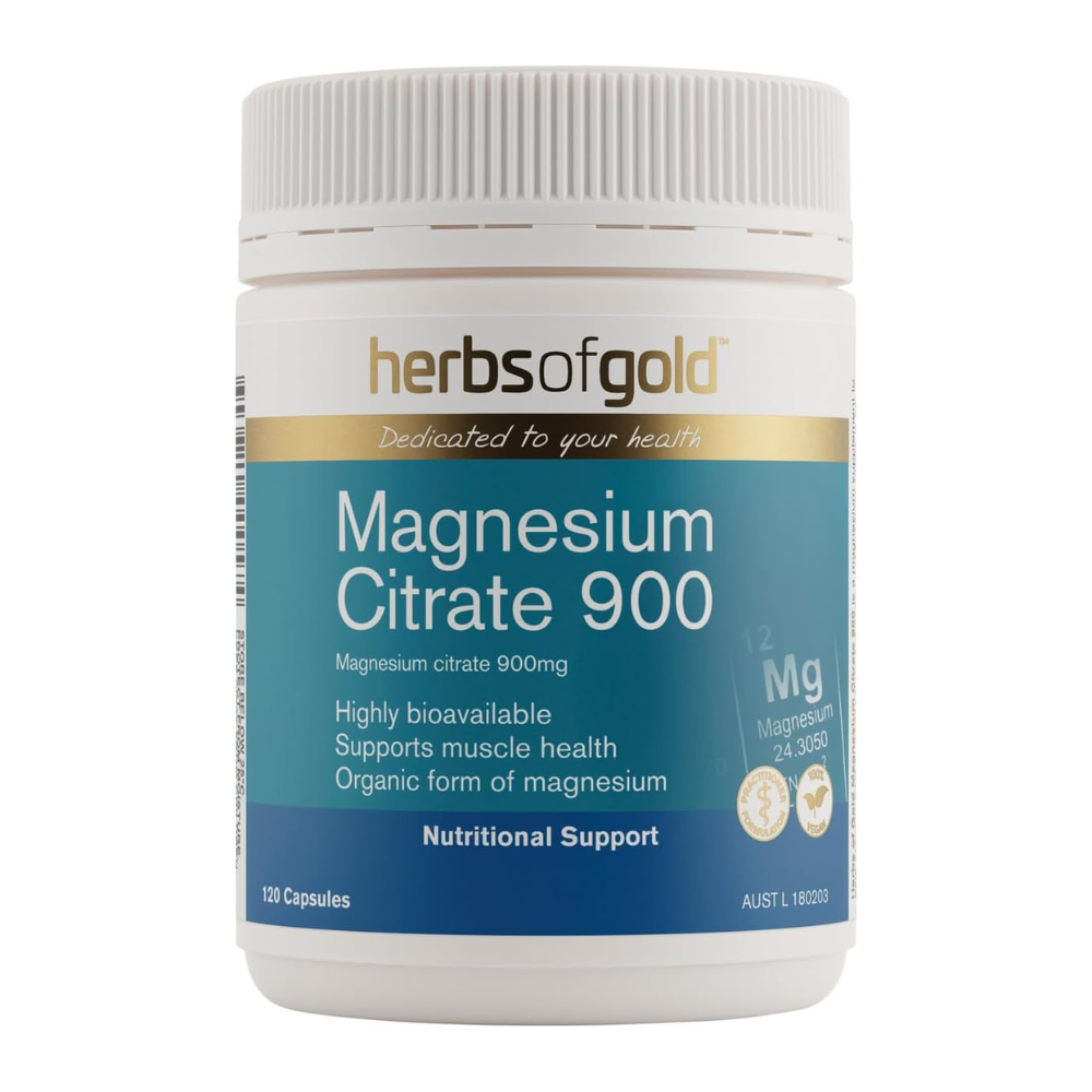 Herbs Of Gold Magnesium Citrate 900 (120 Vege Capsules)
