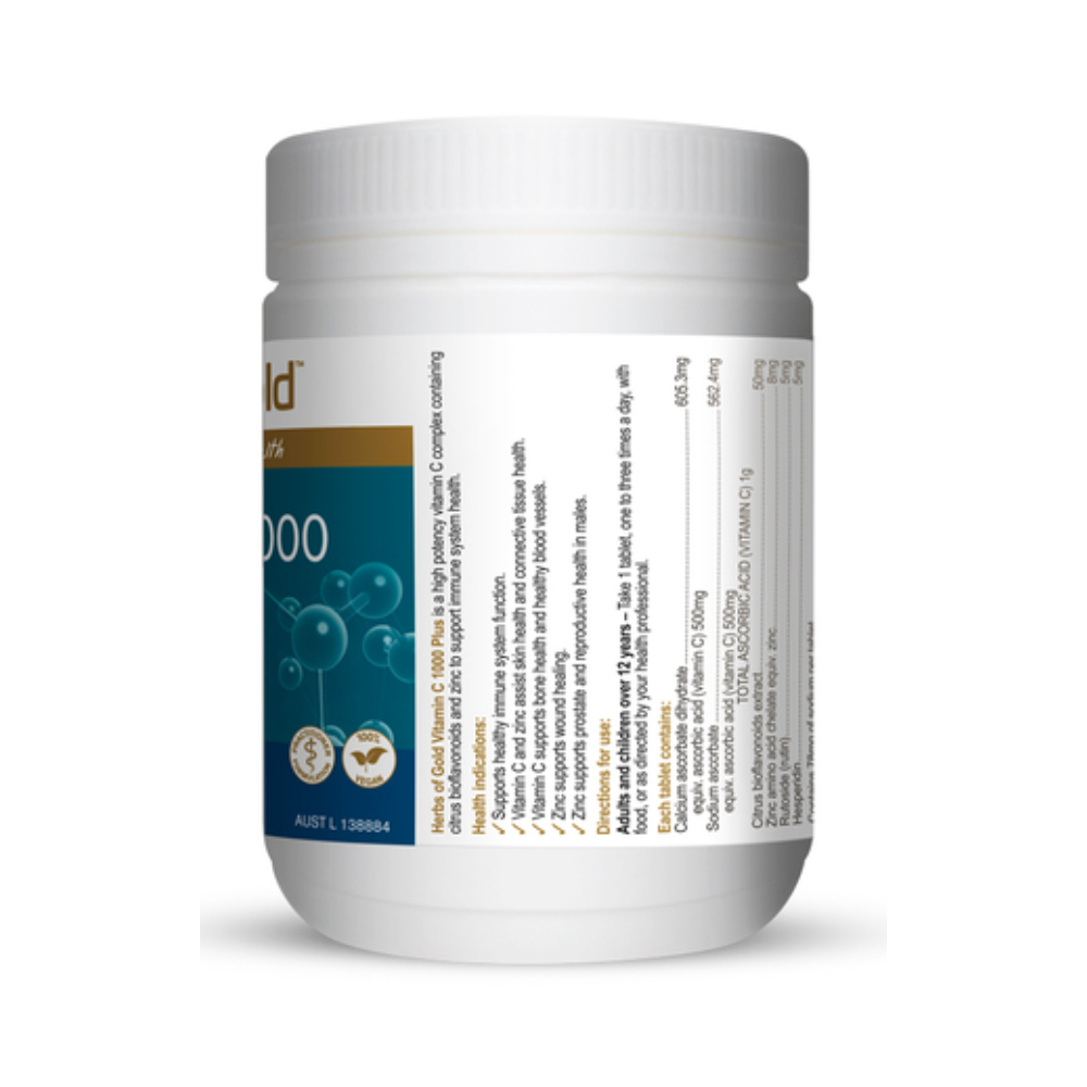 Herbs Of Gold Vitamin C 1000 Plus (120 Capsules)