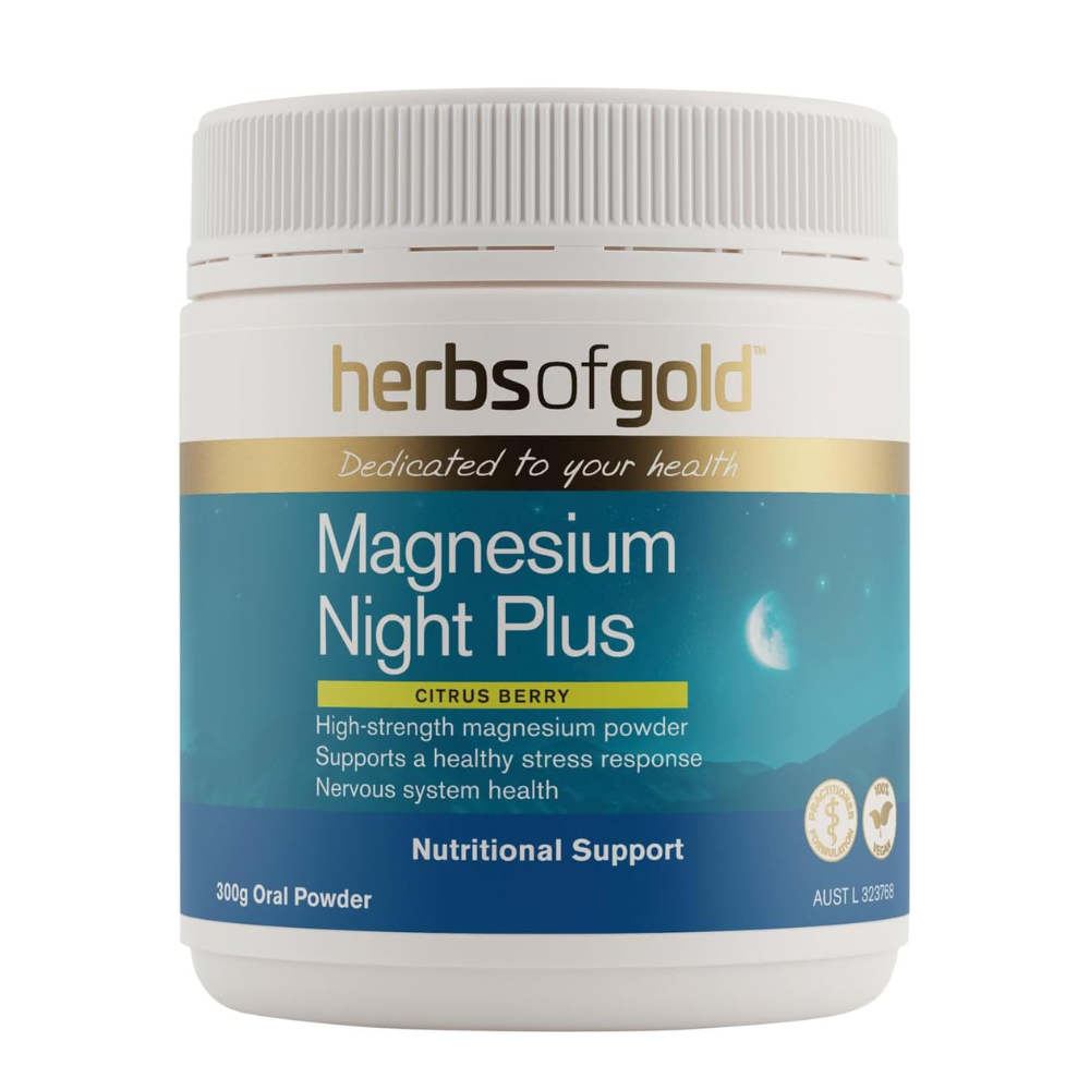 Herbs Of Gold Magnesium Night Plus – Citrus Berry (Oral Powder 300g)