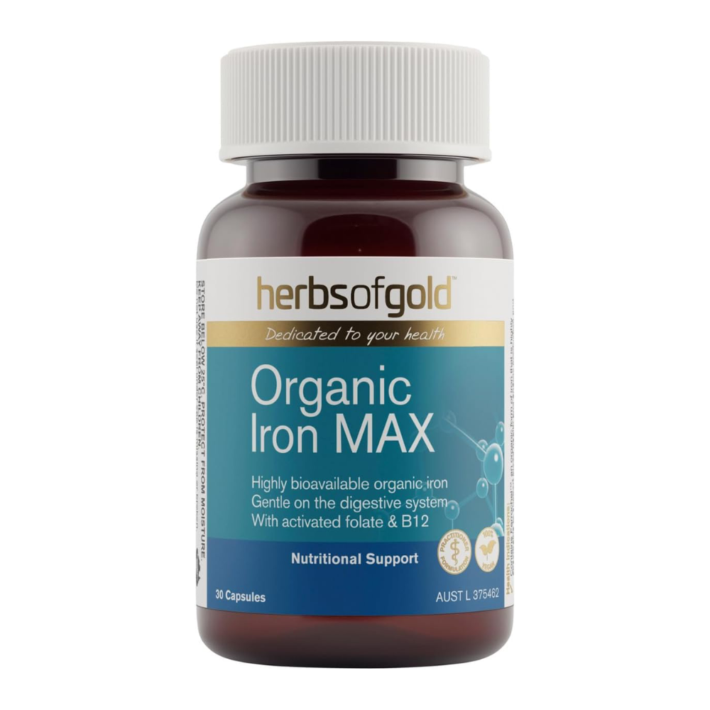 Herbs Of Gold Organic Iron Max (30 Capsules)