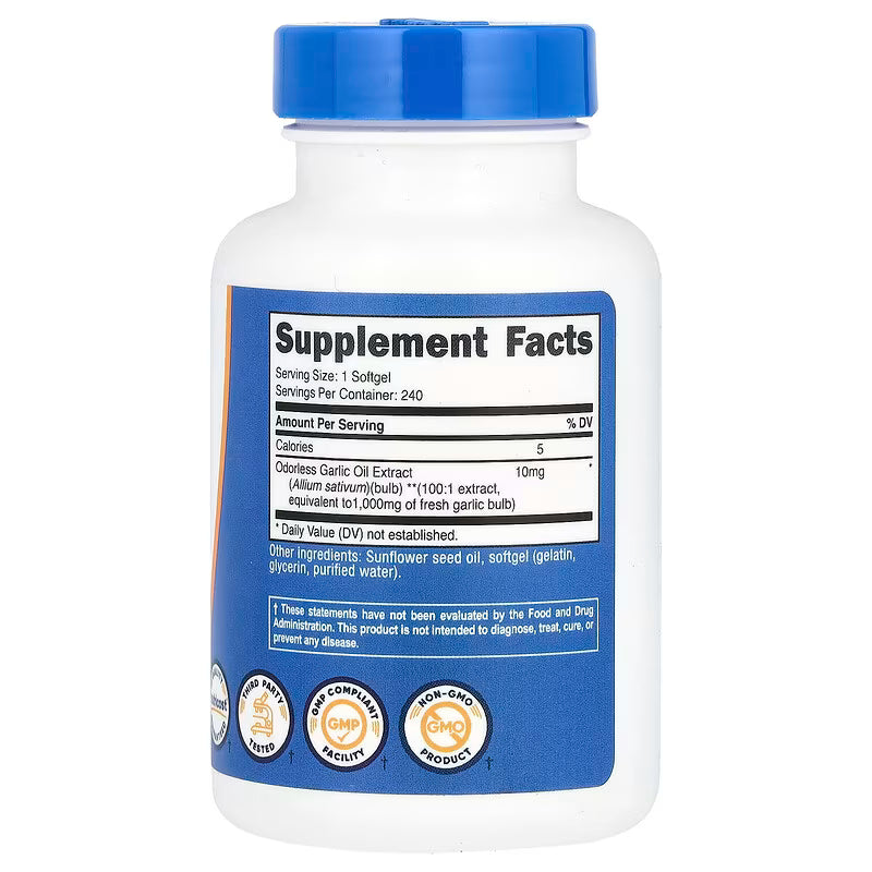 Nutricost Garlic 1,000 mg 240 Softgels