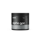 Container of alpha gpc powder with 'switch' branding on a white background