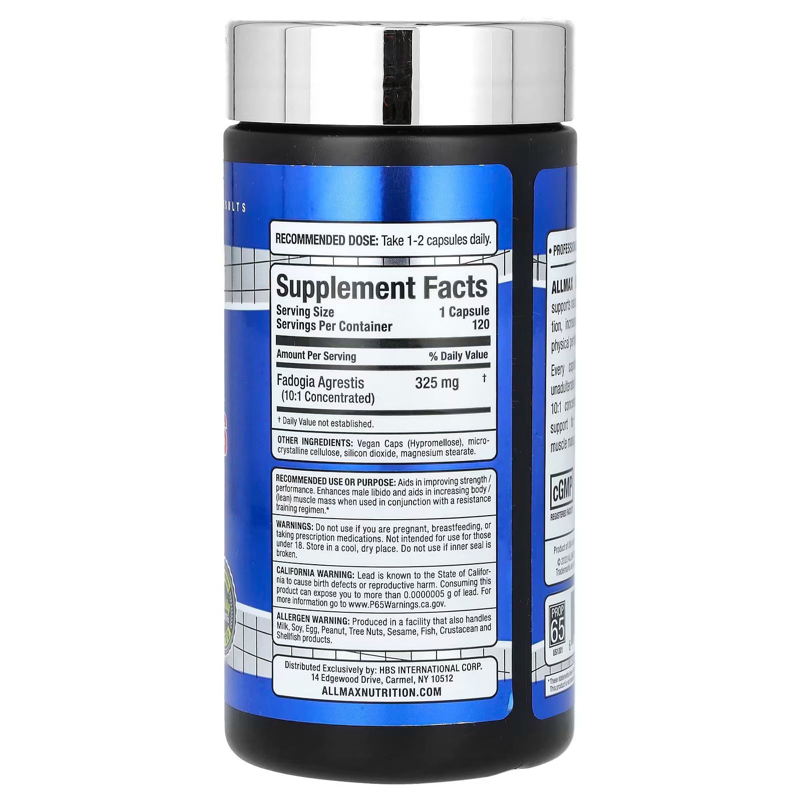 ALLMAX Fadogia Agrestis 325 mg (120 Capsules)