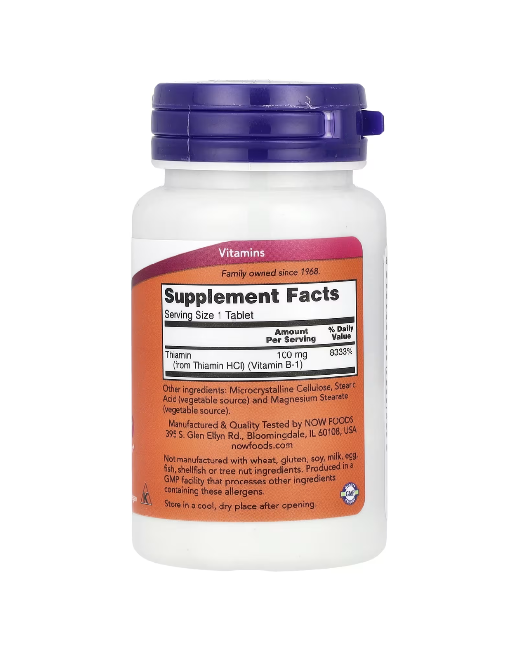 NOW Foods, B-1, 100 mg, 100 Tablets