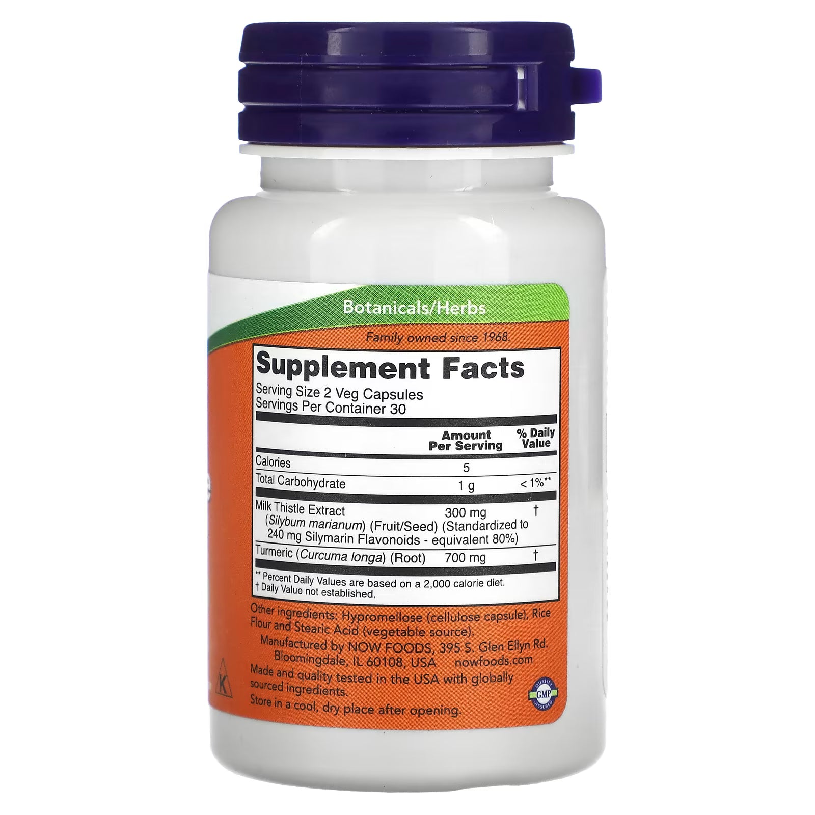 NOW Foods, Milk Thistle Extract with Turmeric, 60 Veg Capsules