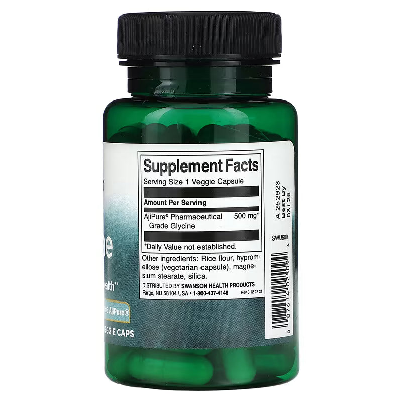 Swanson, Glycine, 500 mg, 60 Veggie Caps