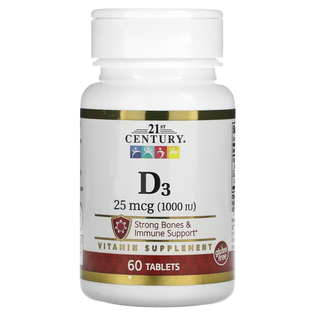 21st Century D3 25 mcg (1,000 IU) 60 Tablets