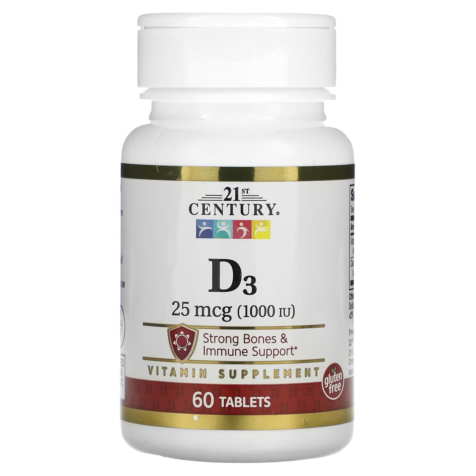 21st Century D3 25 mcg (1,000 IU) 60 Tablets