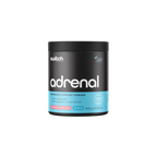Black and blue container of switch Nutrition Adrenal Magnesium Support Powder on a white background