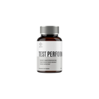 Supplement bottle labeled 'TEST PERFORMANCE' on a white background