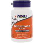 NOW Supplements, Glutathione 500 mg, 30 Veg Capsules