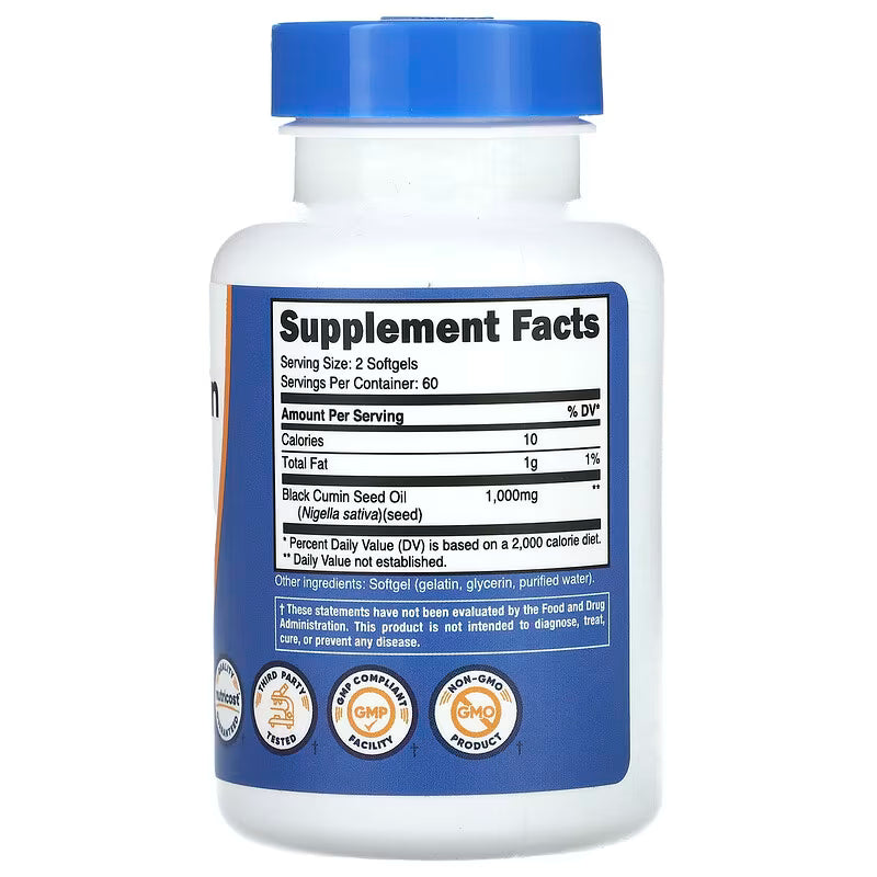 Nutricost Black Cumin Seed Oil 120 Softgels (500 mg)