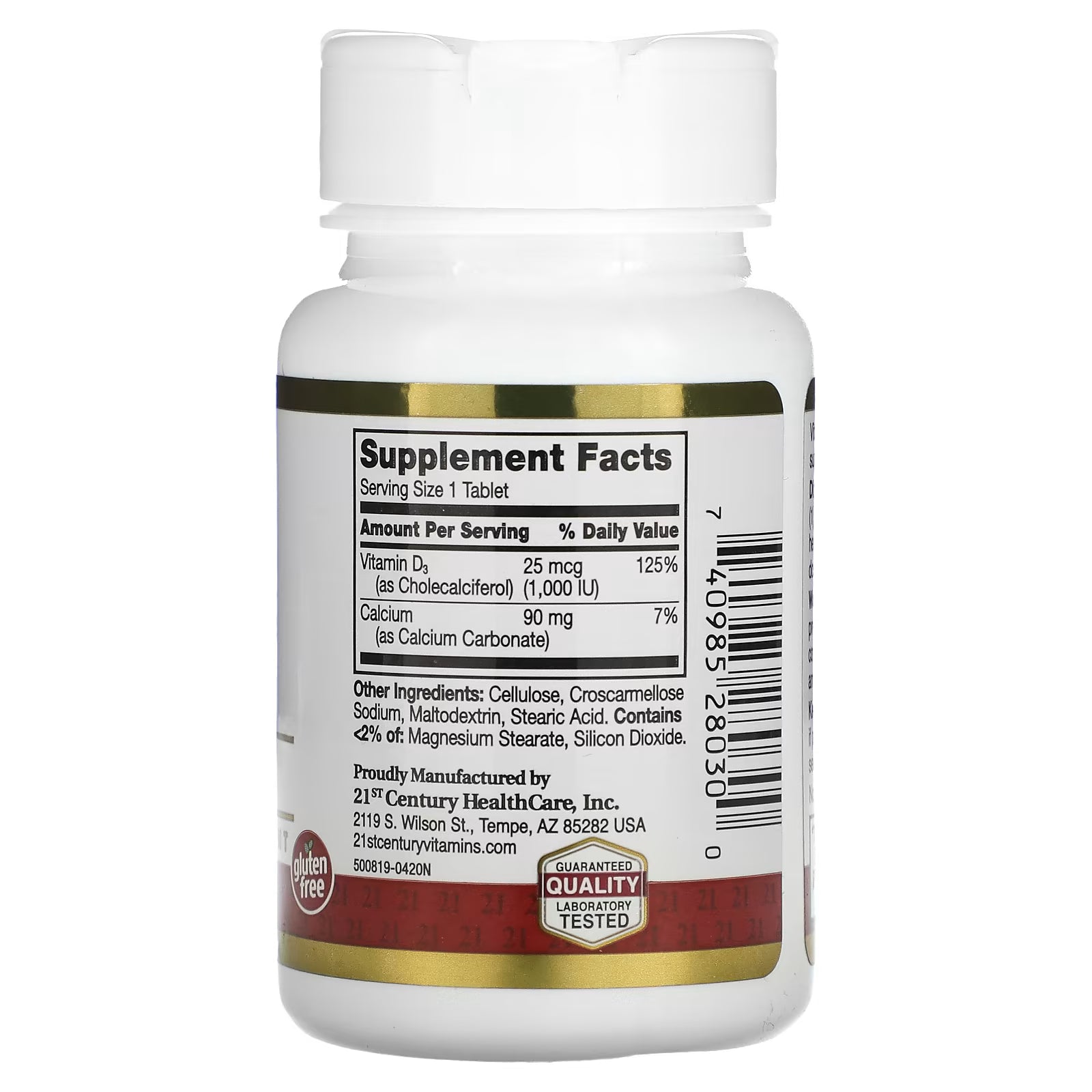 21st Century D3 25 mcg (1,000 IU) 60 Tablets