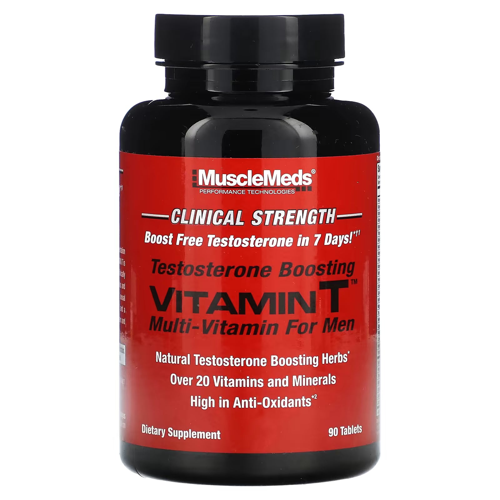 MuscleMeds, Vitamin T, Testosterone Boosting Multi-Vitamin for Men, 90 Tablets
