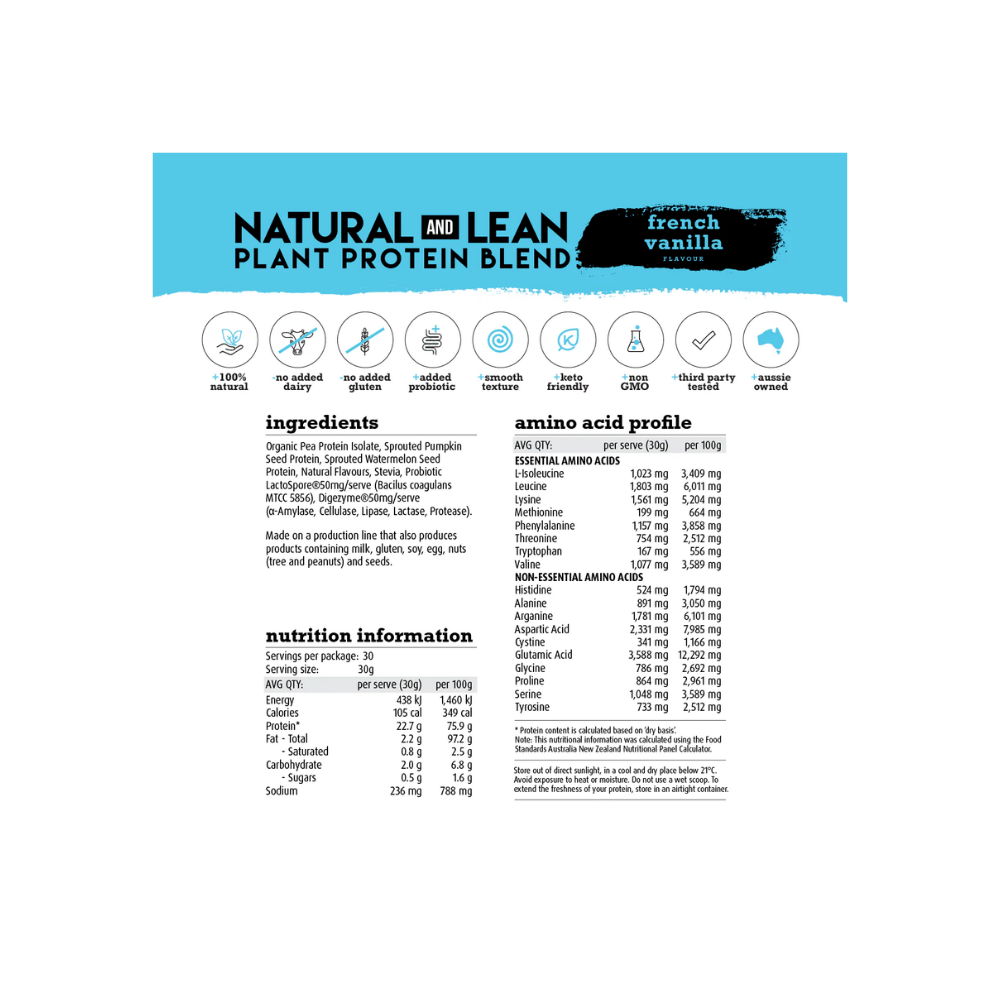 White Wolf Nutrition Natural & Lean Plant Protein 900g