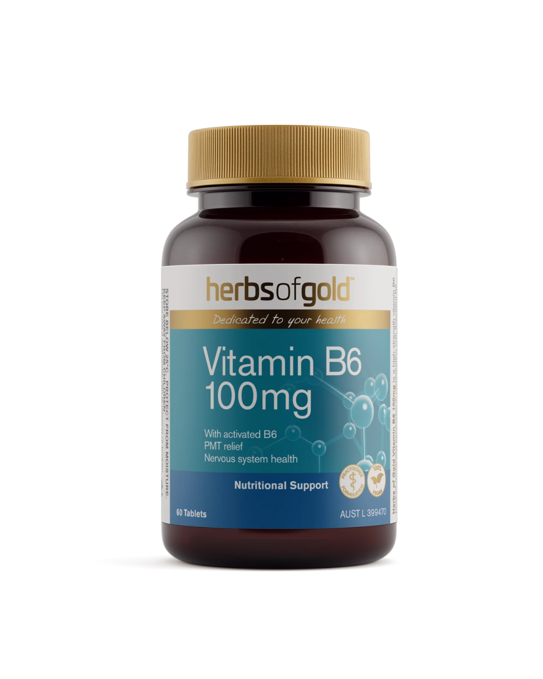 Herbs Of Gold Vitamin B6 100MG (60 Tablets)