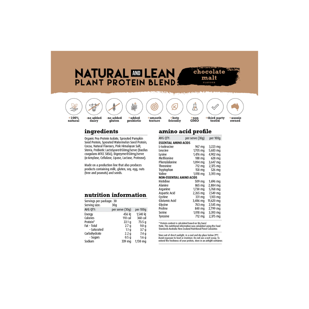 White Wolf Nutrition Natural & Lean Plant Protein 900g