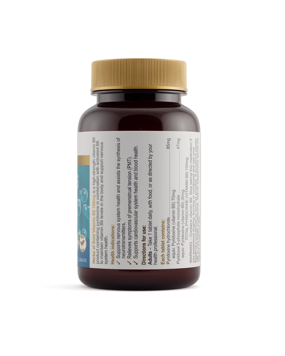 Herbs Of Gold Vitamin B6 100MG (60 Tablets)