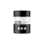 Black and white supplement container labeled 'Acetyl L-Carnitine' on a white background