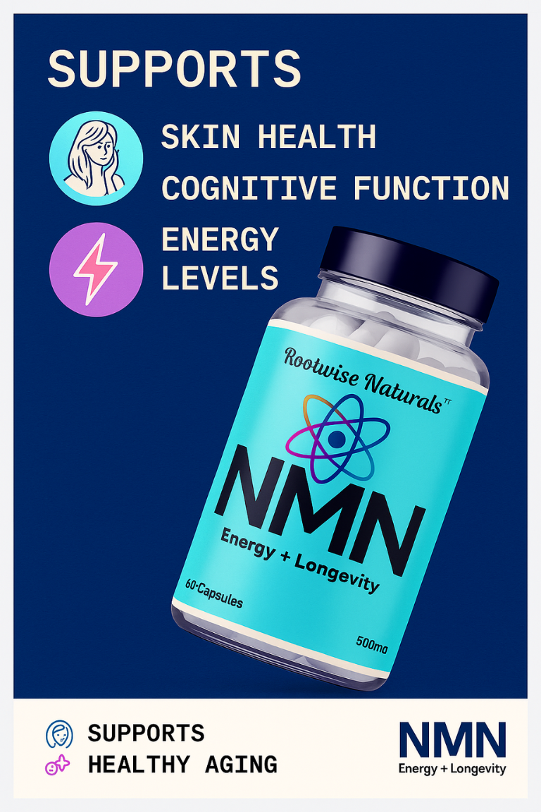 Rootwise Naturals™ NMN 500mg | NAD+ Booster for Energy & Longevity (60 Capsules)