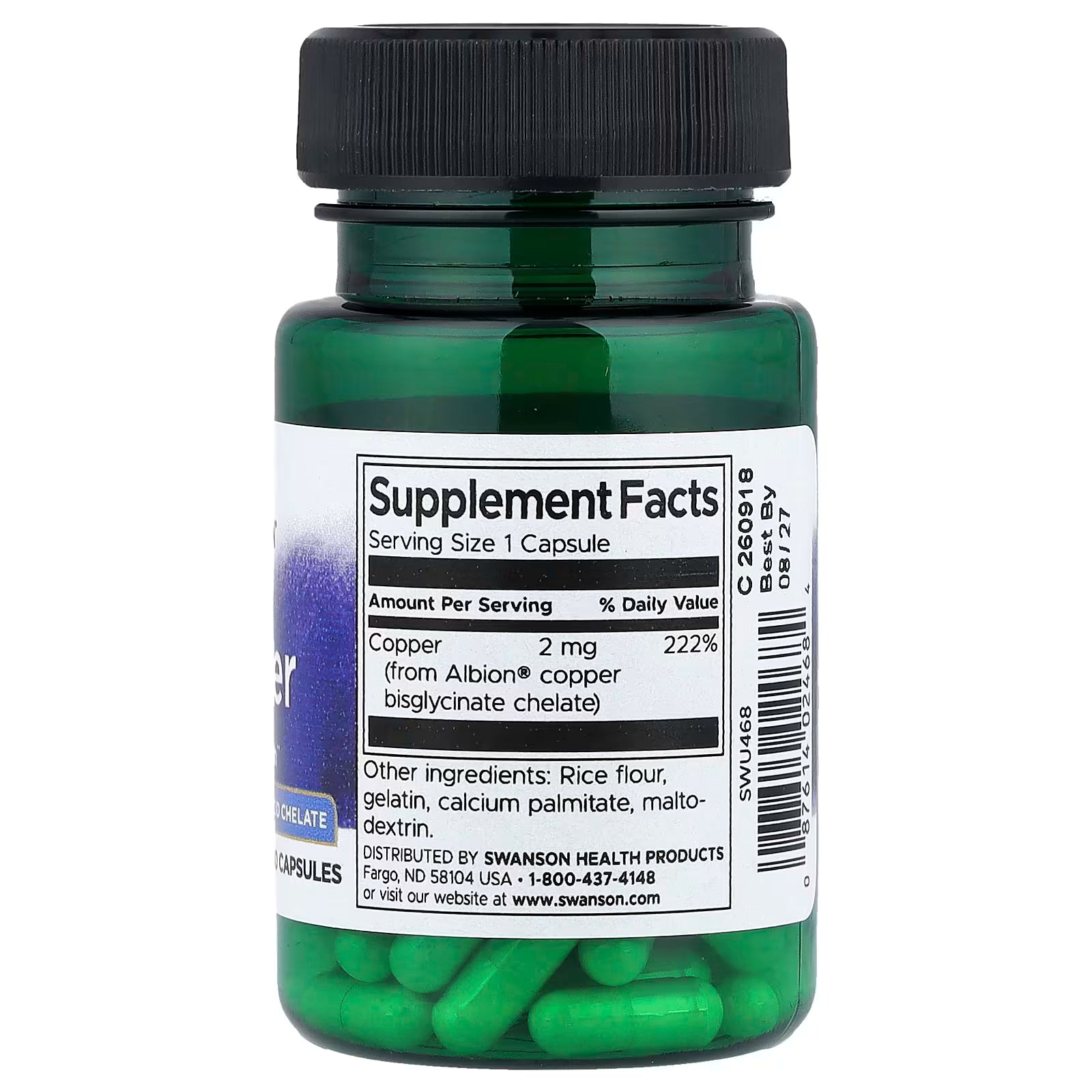 Swanson, Albion® Copper, 2 mg, 60 Capsules
