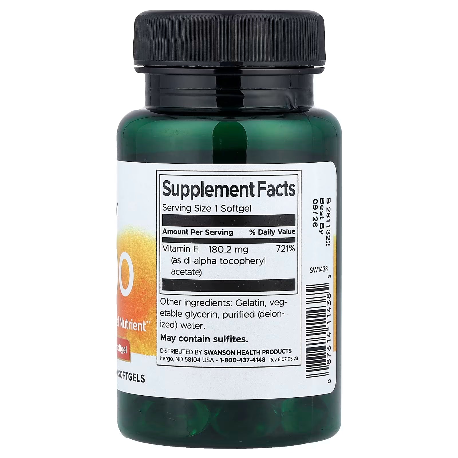 Swanson, Vitamin E-400, 180.2 mg (400 IU), 60 Softgels
