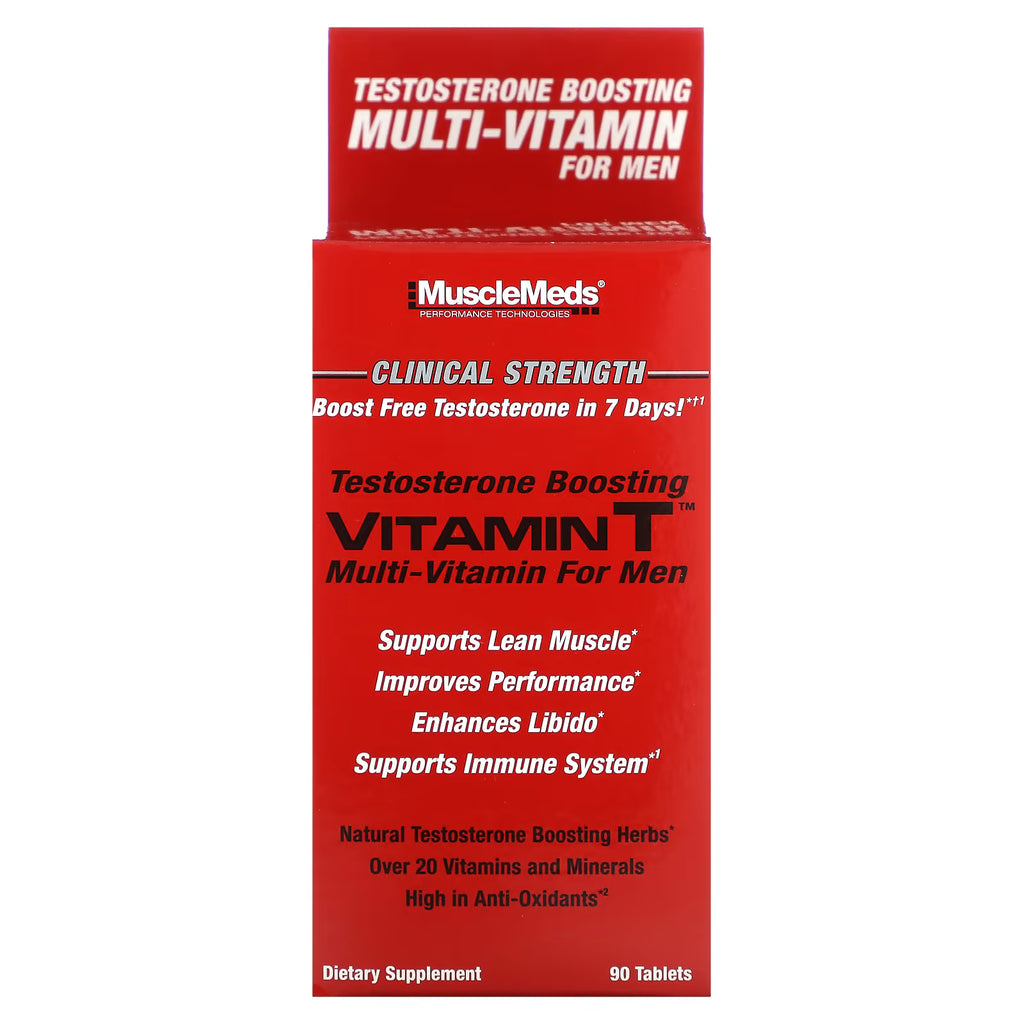 MuscleMeds, Vitamin T, Testosterone Boosting Multi-Vitamin for Men, 90 Tablets