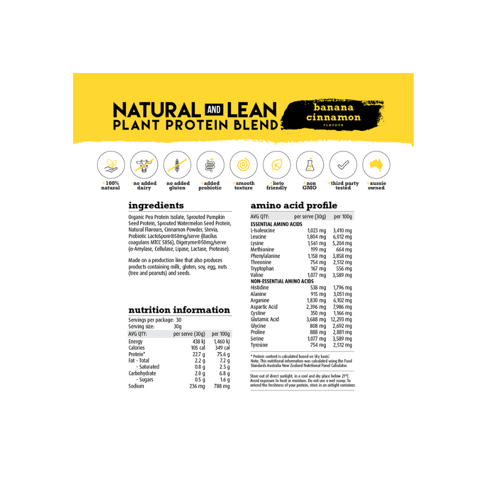 White Wolf Nutrition Natural & Lean Plant Protein 900g