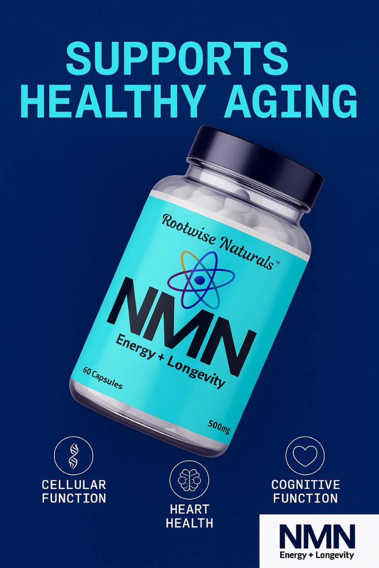 Rootwise Naturals™ NMN 500mg | NAD+ Booster for Energy & Longevity (60 Capsules)