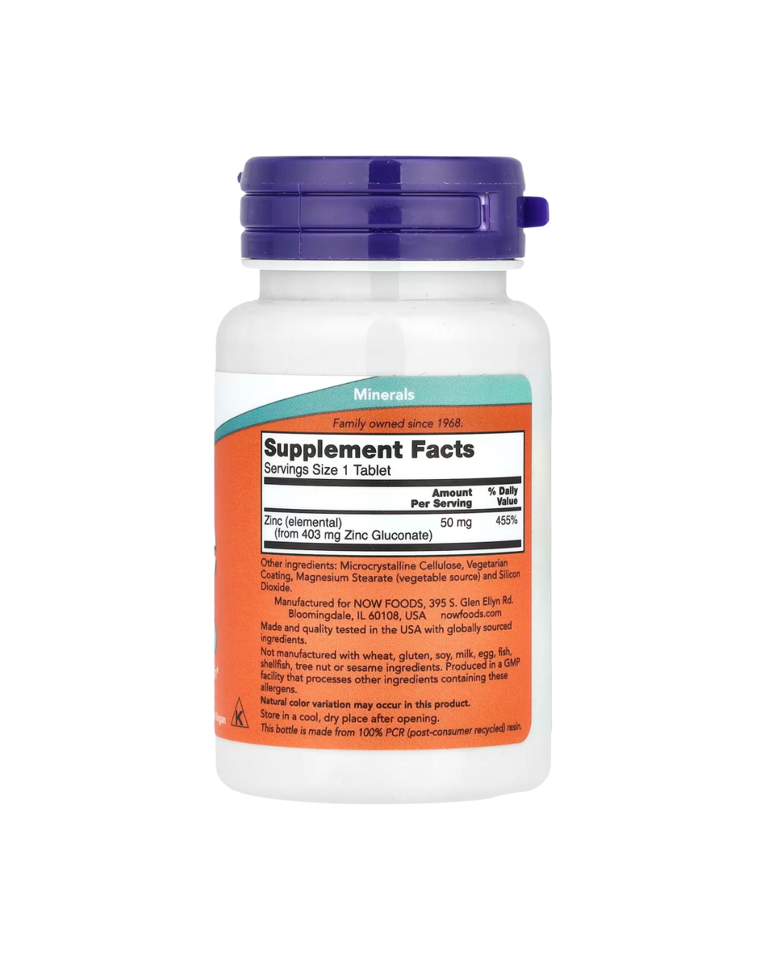NOW Foods ZINC 50mg 100 Tabs