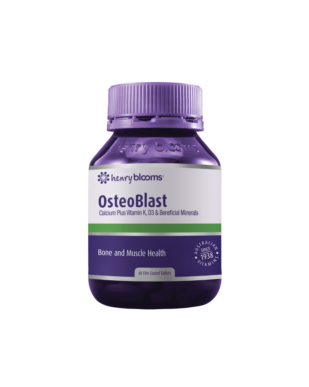 Henry Blooms Osteoblast- Bone & Muscle Health • Calcium + D3 + K2 + Magnesium + Boron