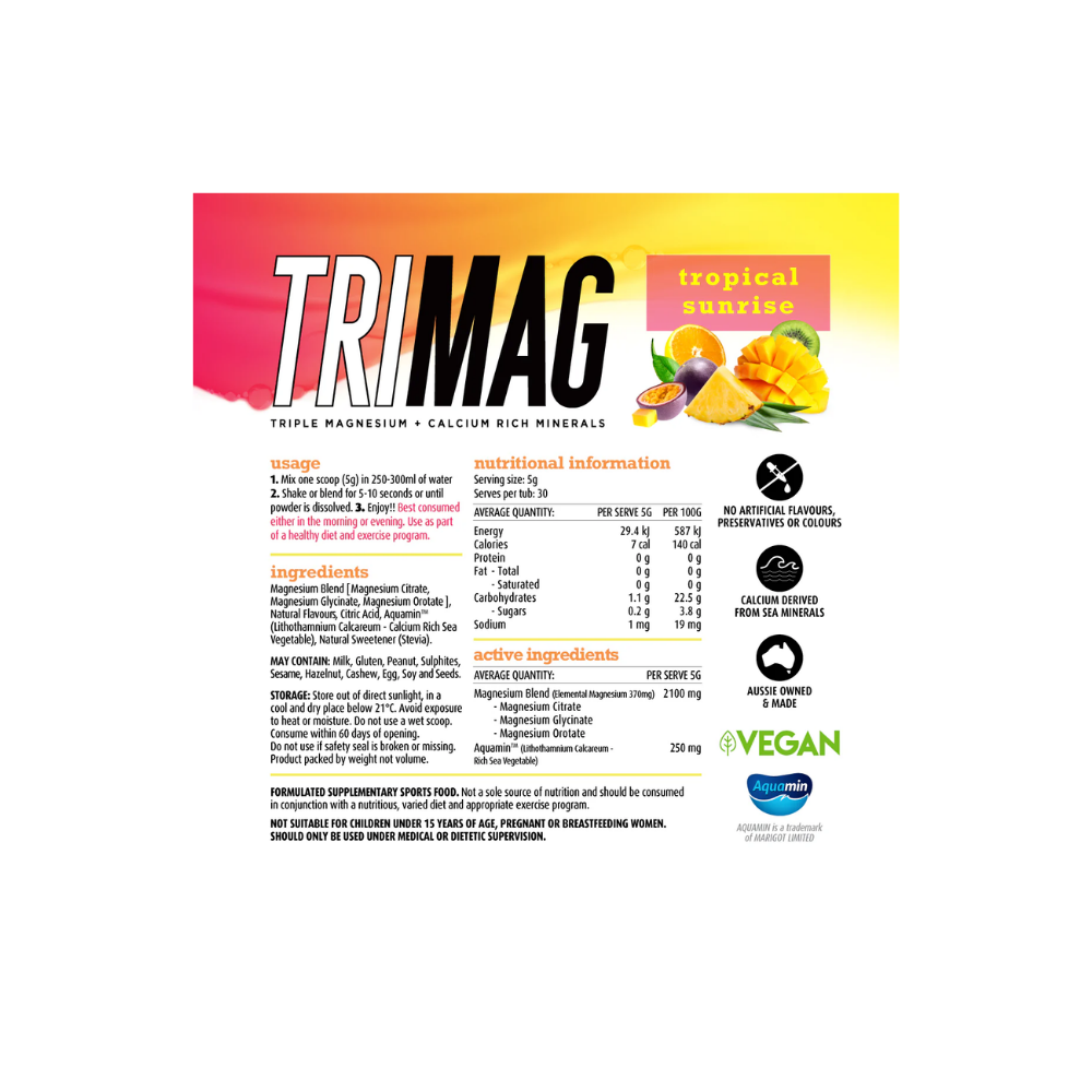 White Wolf Nutrition TriMag: Triple Magnesium + Calcium 150g