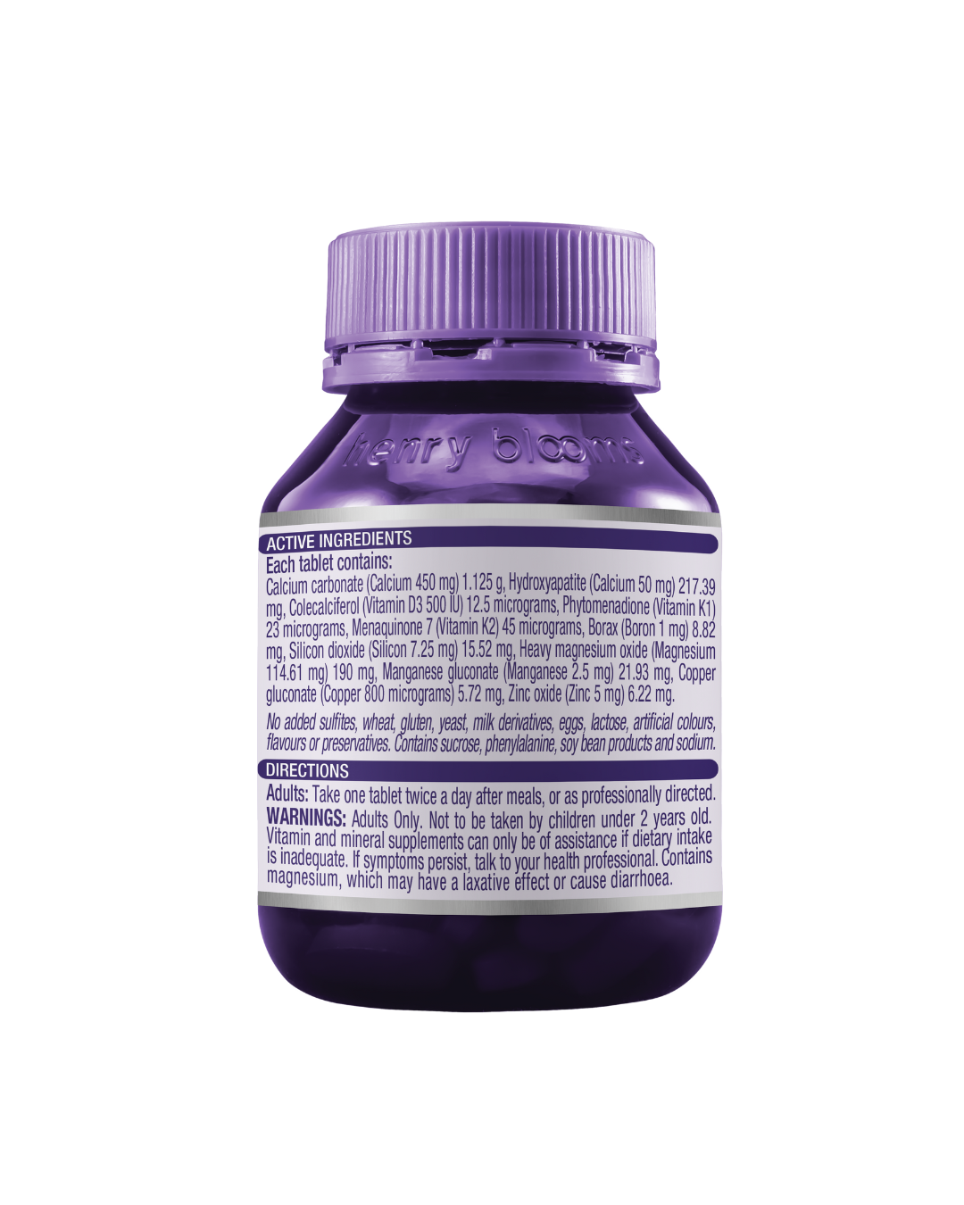 Henry Blooms Osteoblast- Bone & Muscle Health • Calcium + D3 + K2 + Magnesium + Boron