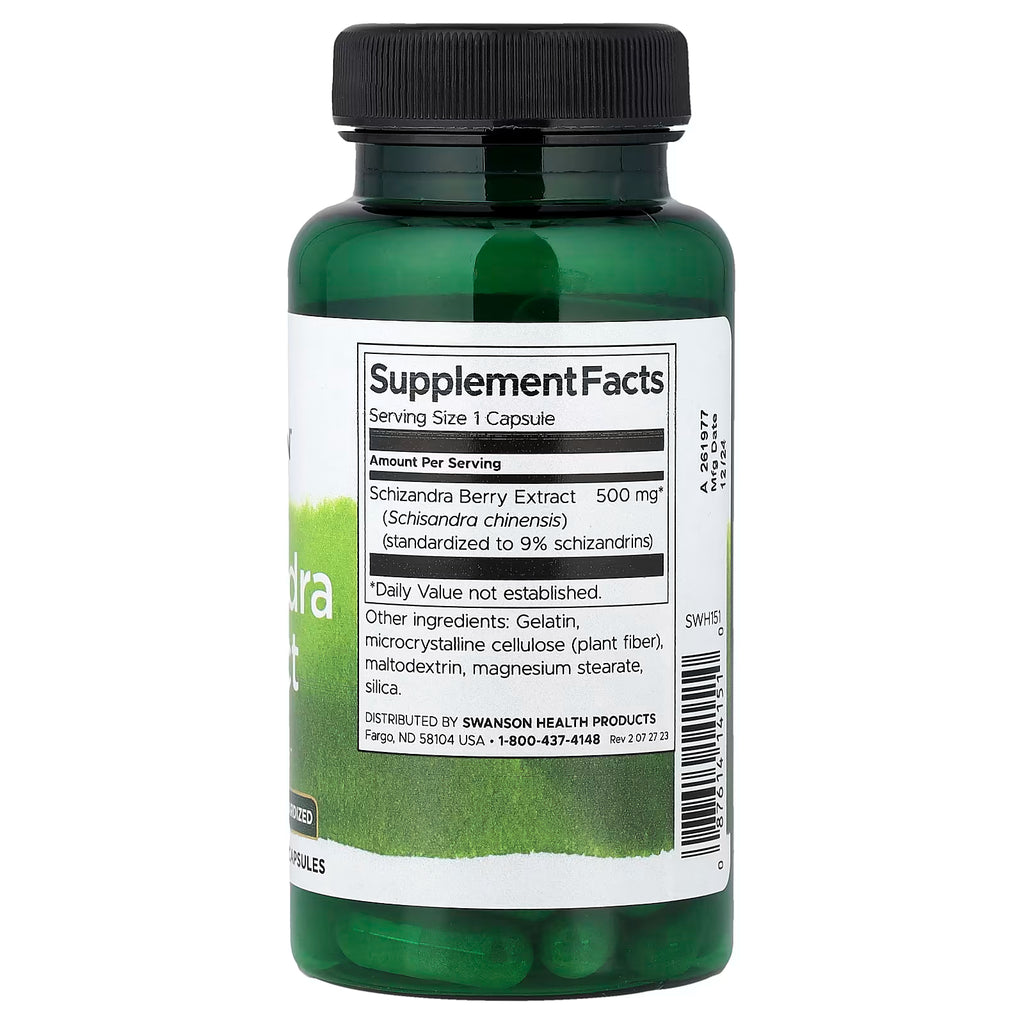 Swanson, Schisandra Extract, Standardised, 500 mg, 60 Capsules