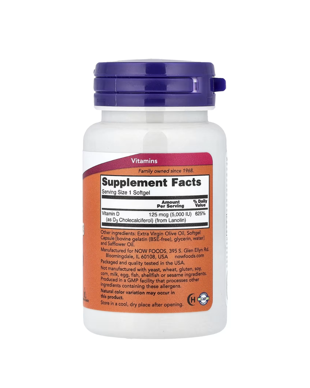 Now Foods Vitamin D-3 5,000 IU (120 softgels)